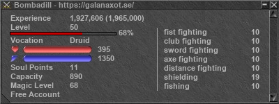 Signature for player Bombadill