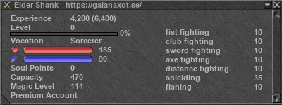 Signature for player Elder Shank