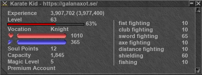 Signature for player Karate Kid