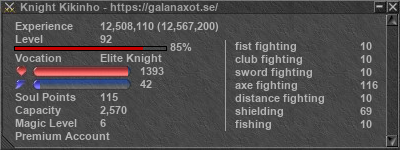 Signature for player Knight Kikinho