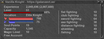 Signature for player Vanilla Knight