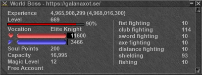 Signature for player World Boss
