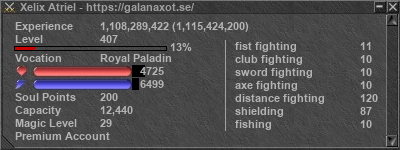 Signature for player Xelix Atriel